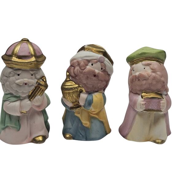 Vintage 9 Piece Nativity Scene Porcelain Hand-painted Joseph Mary Jesus sheep - Picture 4 of 5